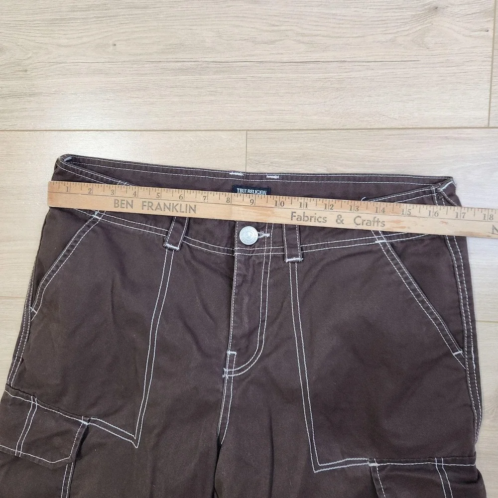 True Religion Pants Mens 30x32 Brown Cargo Canvas Military SN Workwear Casual